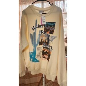 MODERNLUX Women's Graphic Print Pullover Sweatshirt Nature Desert L White